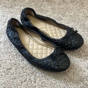 J. McLaughlin Mercer Woven Leather black ballet flat shoes size 6.5
